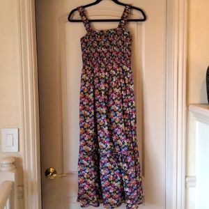 Floral Smocked Midi Sun Dress
